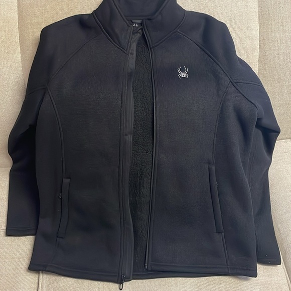 Spyder Black Zip Up Jacket Size XL - Picture 4 of 7